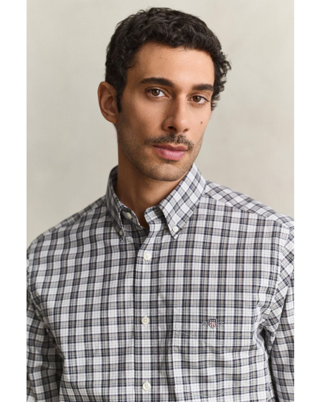 Gant Gray Checked Poplin Shirt for men
