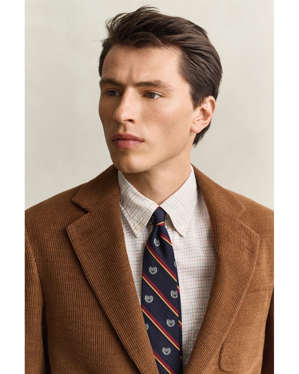 Gant Brown X Yale Wool Corduroy Blazer Mahogany for men