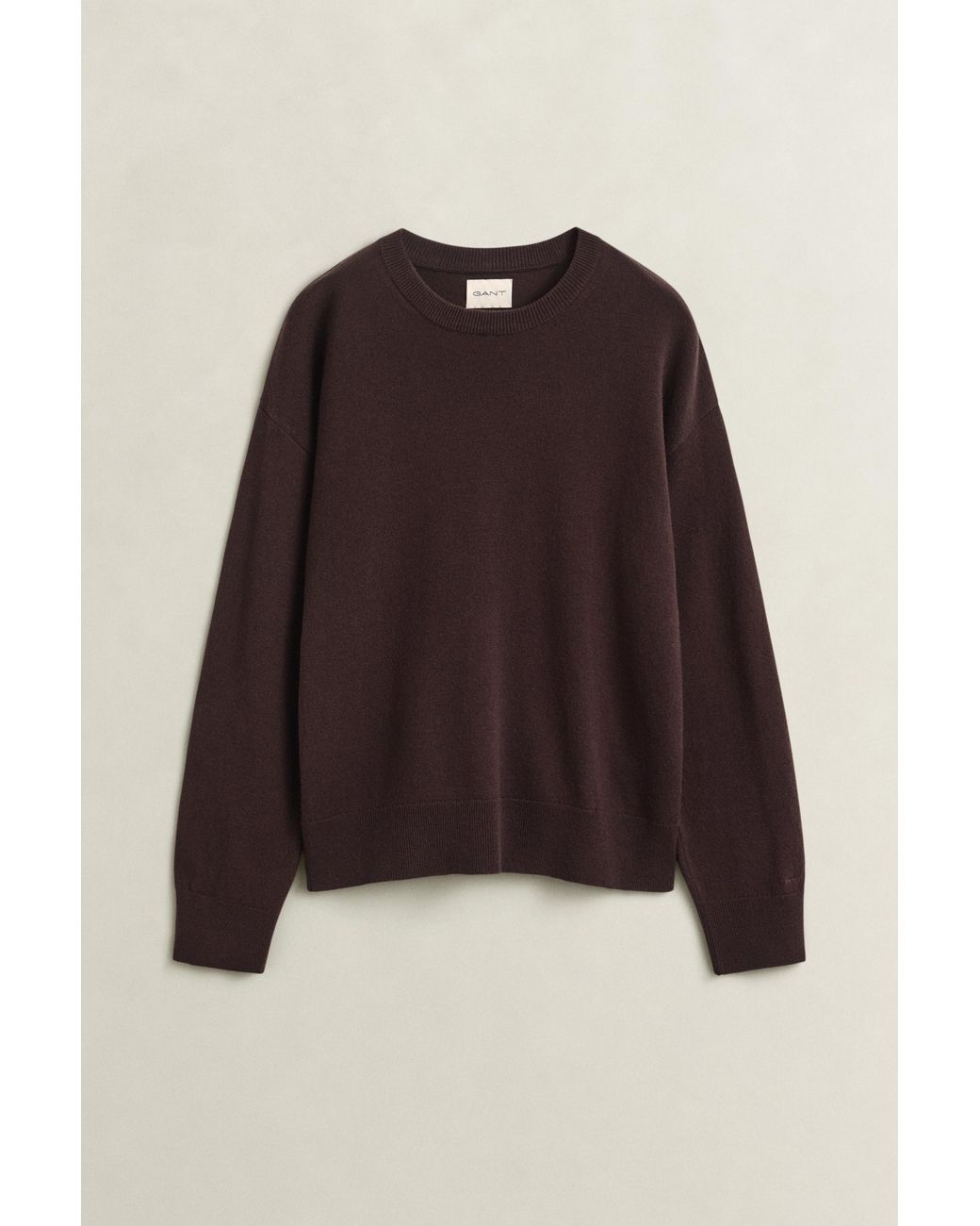 Gant Blue Superfine Lambswool Crew Neck Sweater Deep