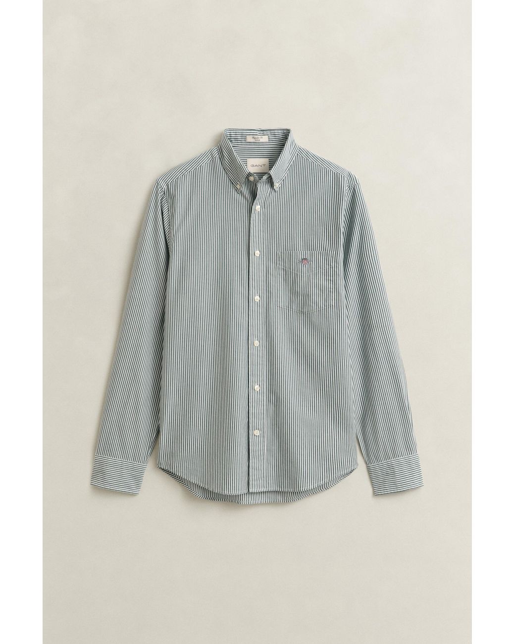Gant Gray Classic Regular Striped Poplin Shirt for men