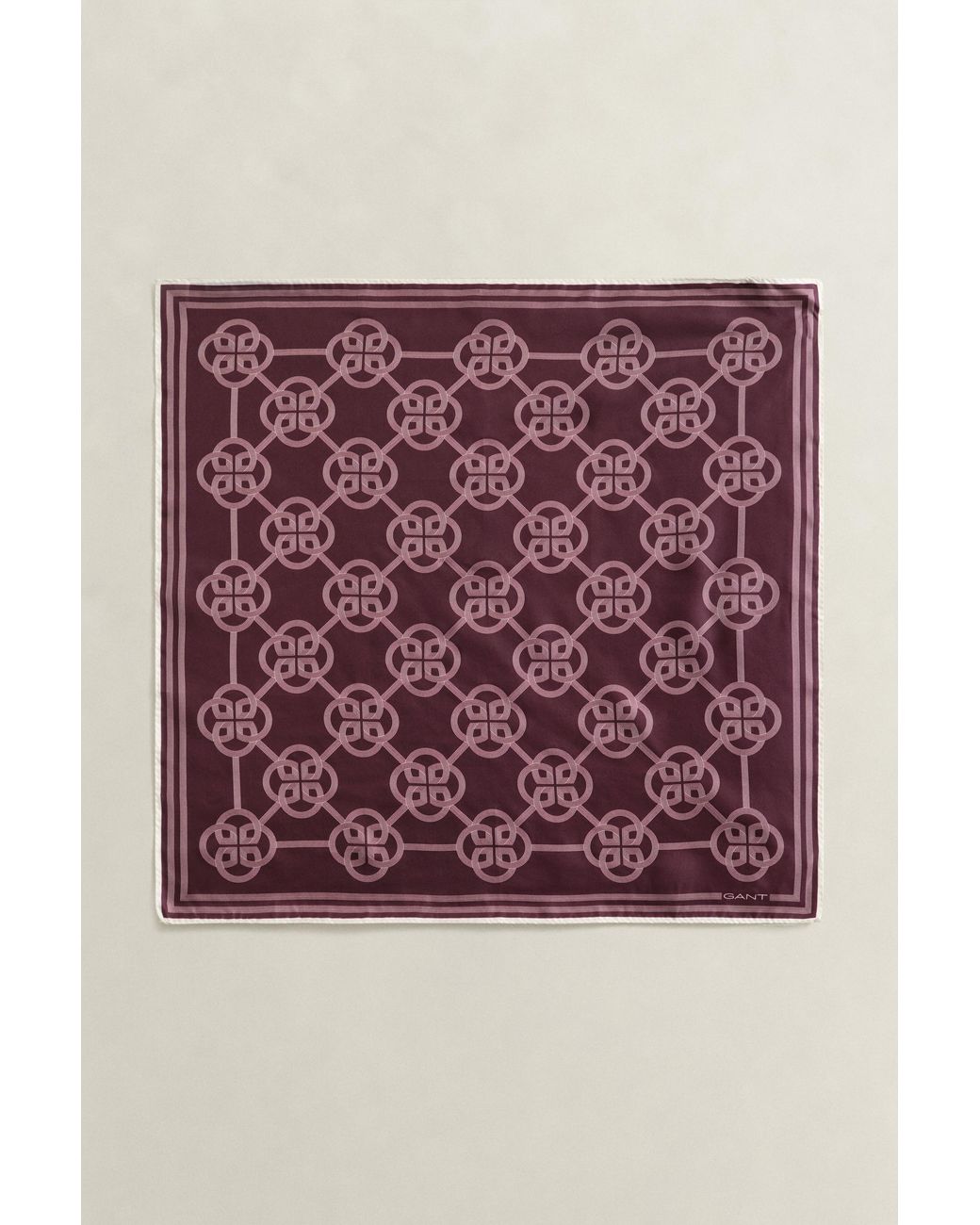 Gant Blue Monogram Print Silk Scarf