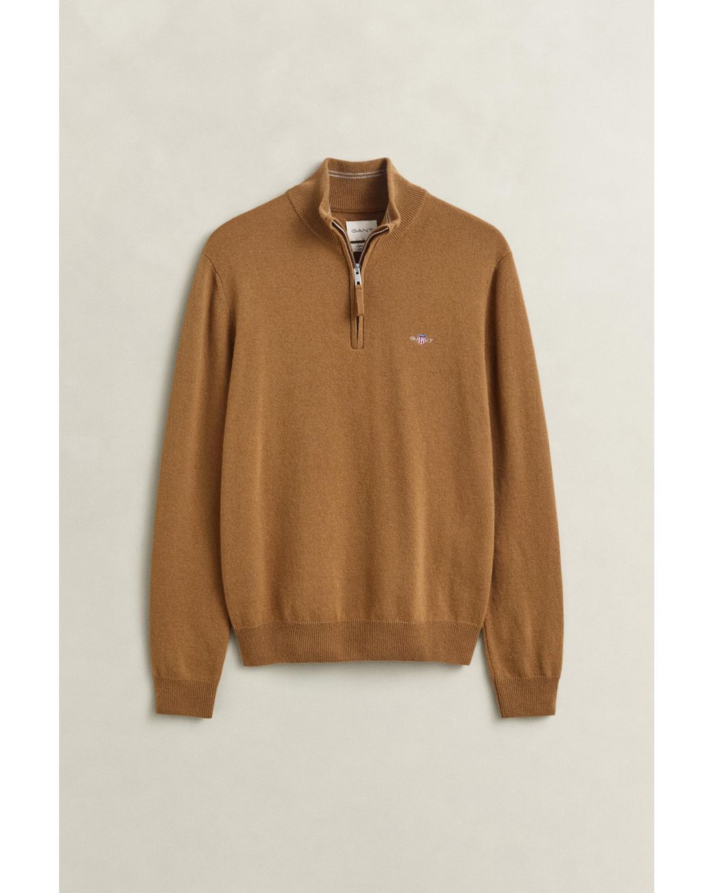 Gant Multicolor Lambswool Half-Zip Sweater for men