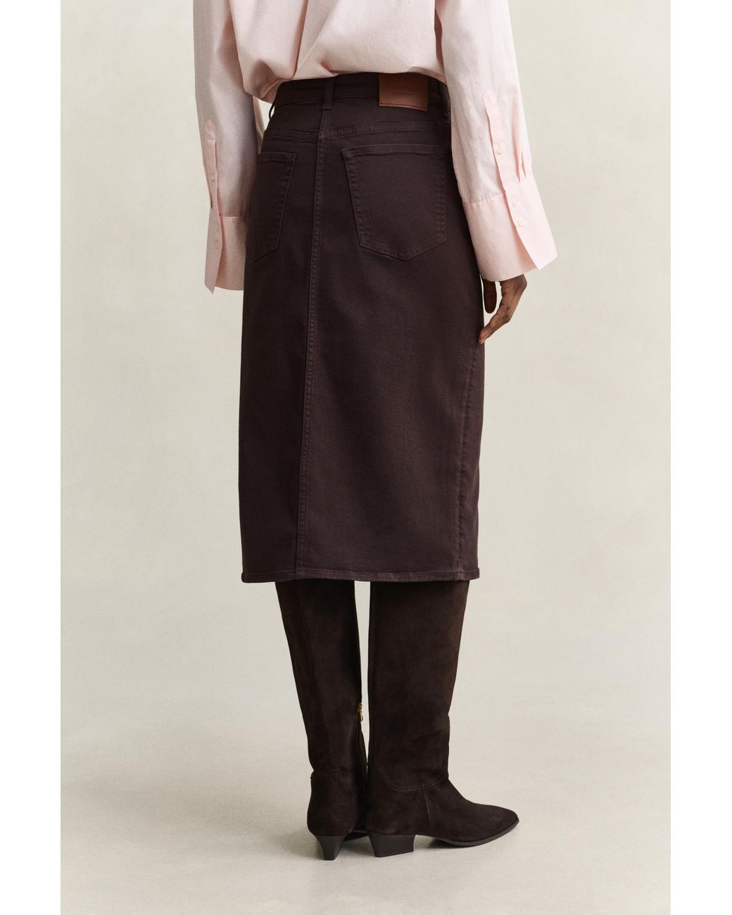 Gant Natural Twill Colored Pencil Skirt Deep