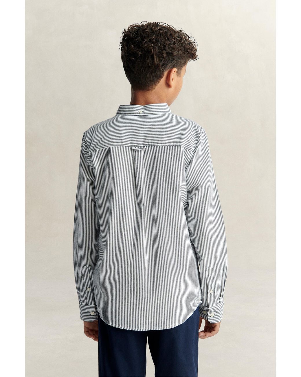 Gant Gray Teens Teen Boys Shield Striped Oxford Shirt Evening for men
