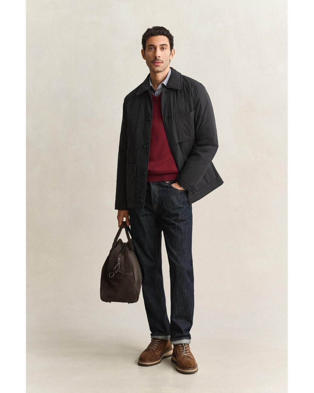 Gant Black Padded Chore Jacket for men
