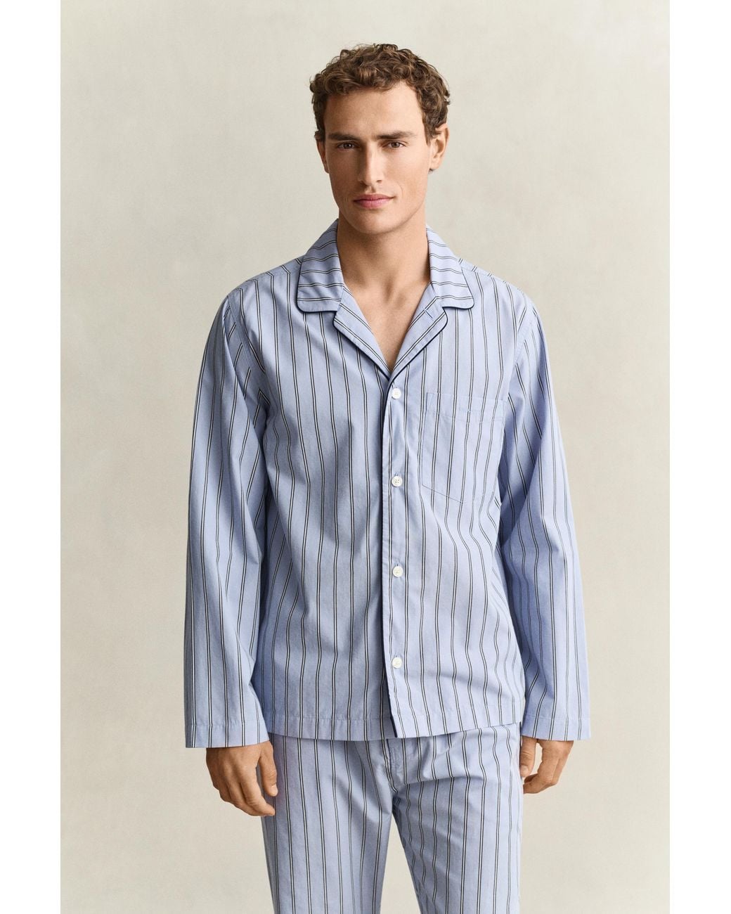 Gant Blue Striped Poplin Pajama Set for men