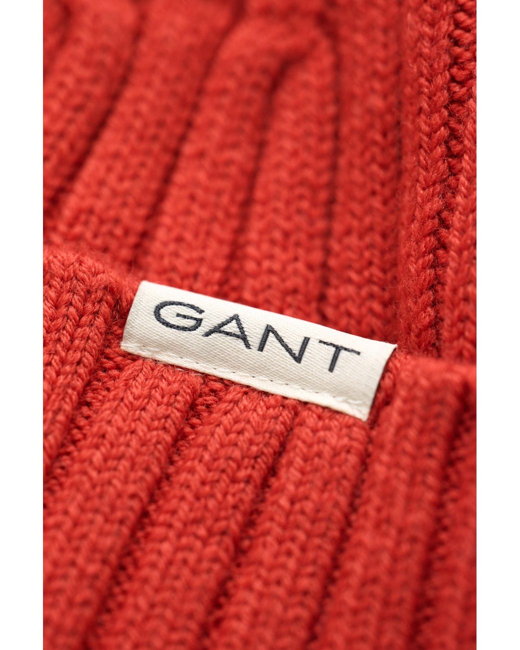 Gant Red Merino Wool Beanie for men