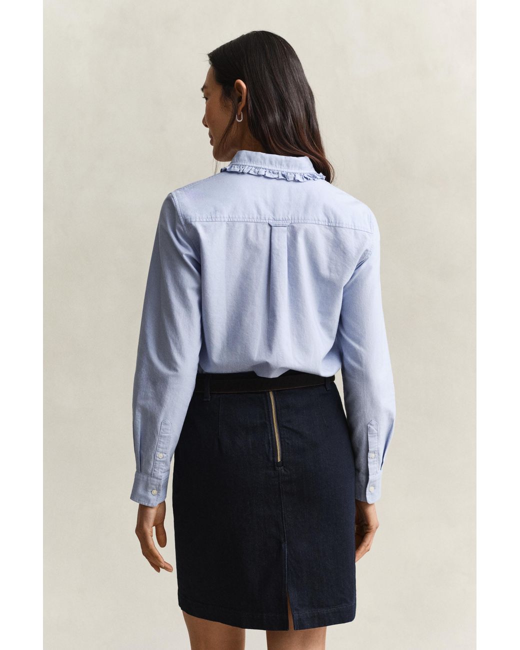 Gant Blue Frilly Classic Oxford Shirt