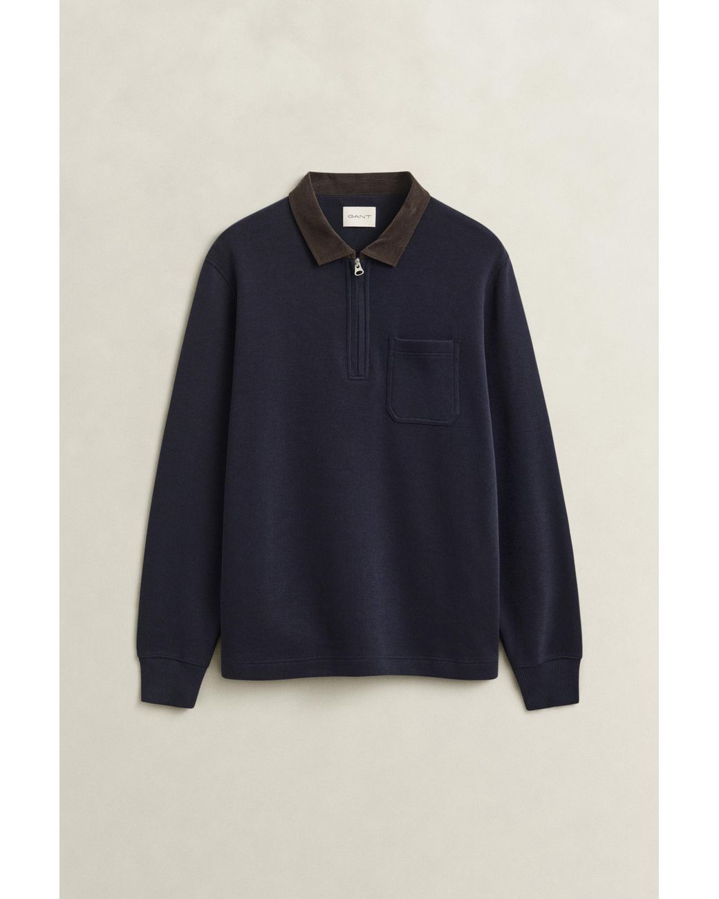 Gant Blue Half Zip Rugger Evening for men