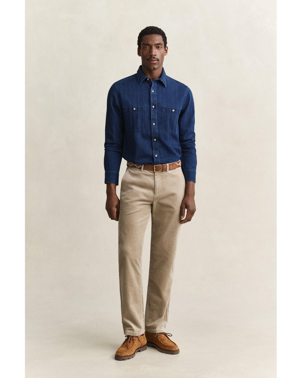 Gant Blue Regular Corduroy Chinos for men