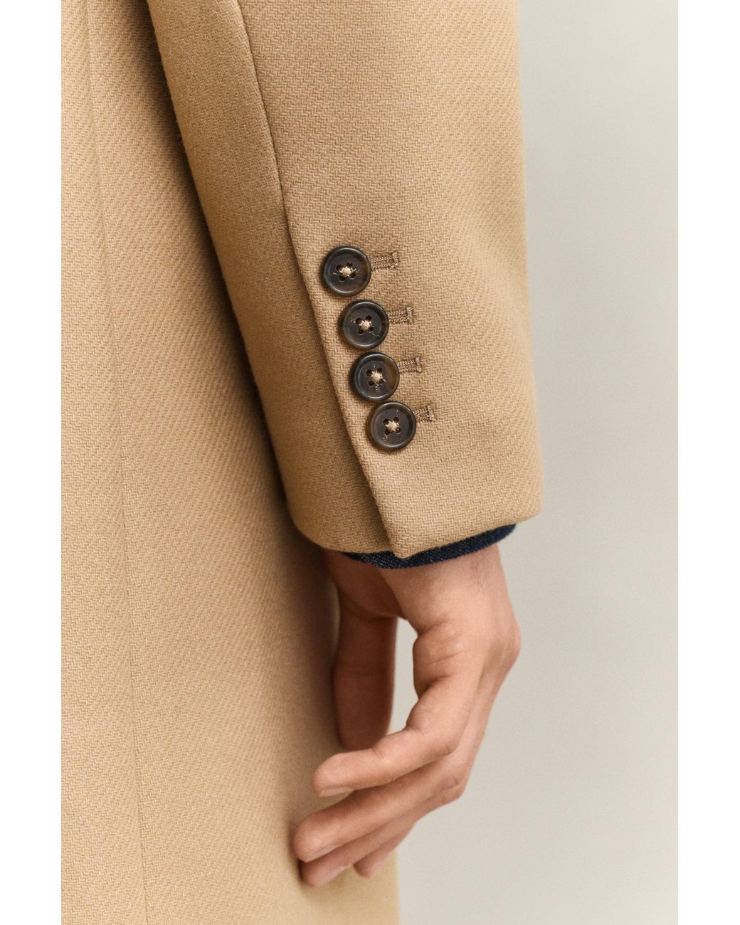 Gant Natural Wool Coat Light Taupe for men