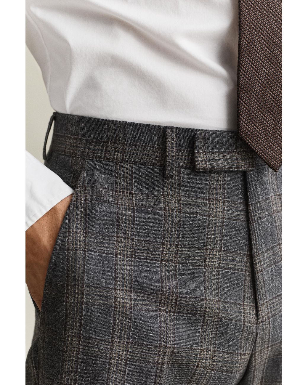 Gant Black Clen Check Suit Pants for men
