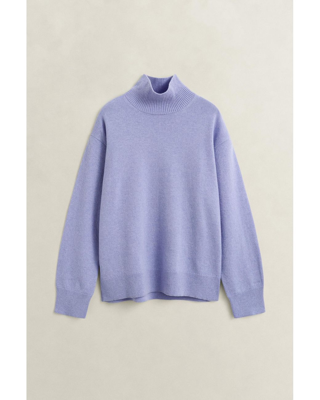 Gant Blue Superfine Lambswool Mock Neck Sweater