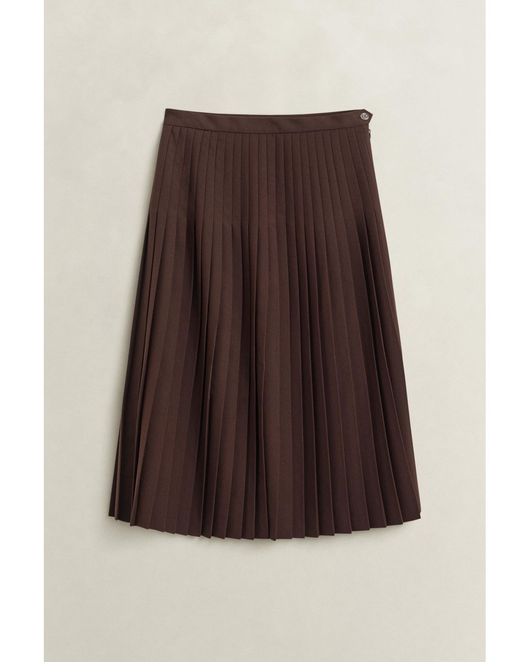 Gant Natural Pleated Midi Skirt Deep