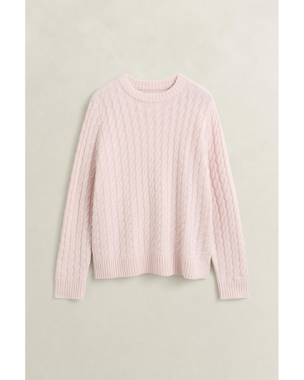 Gant Pink Cashmere Cable Knit Sweater