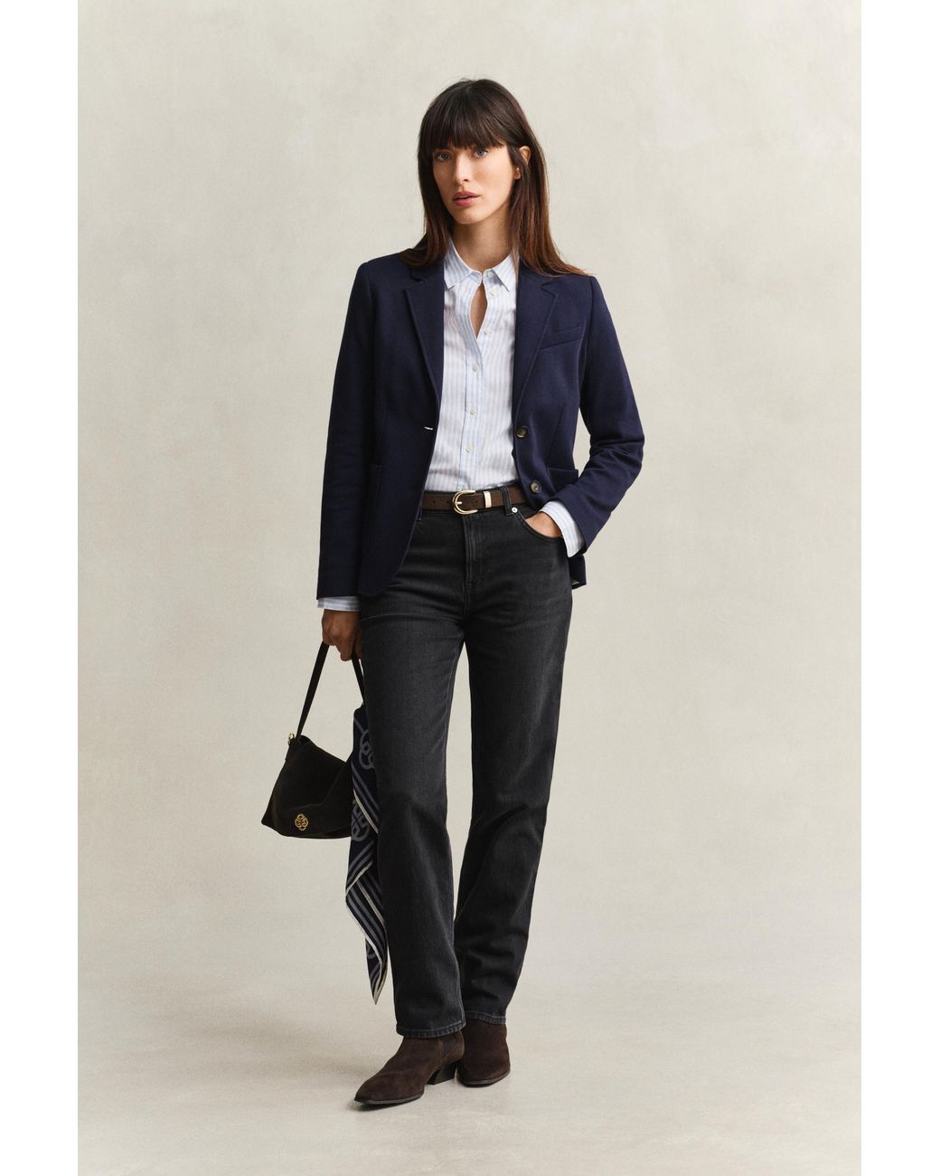 Gant Blue Slim Fit Piqué Blazer