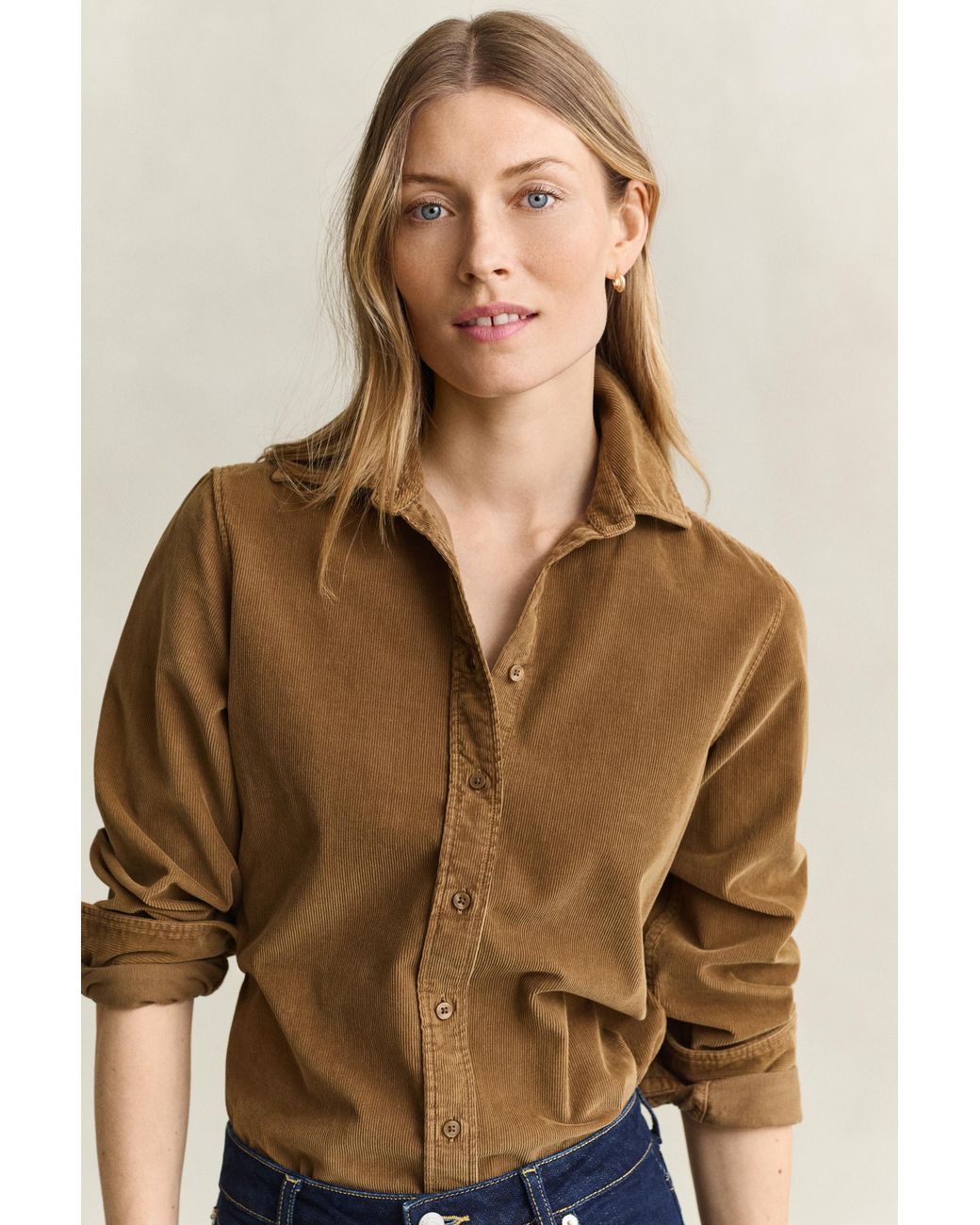 Gant Blue Regular Corduroy Shirt Warm