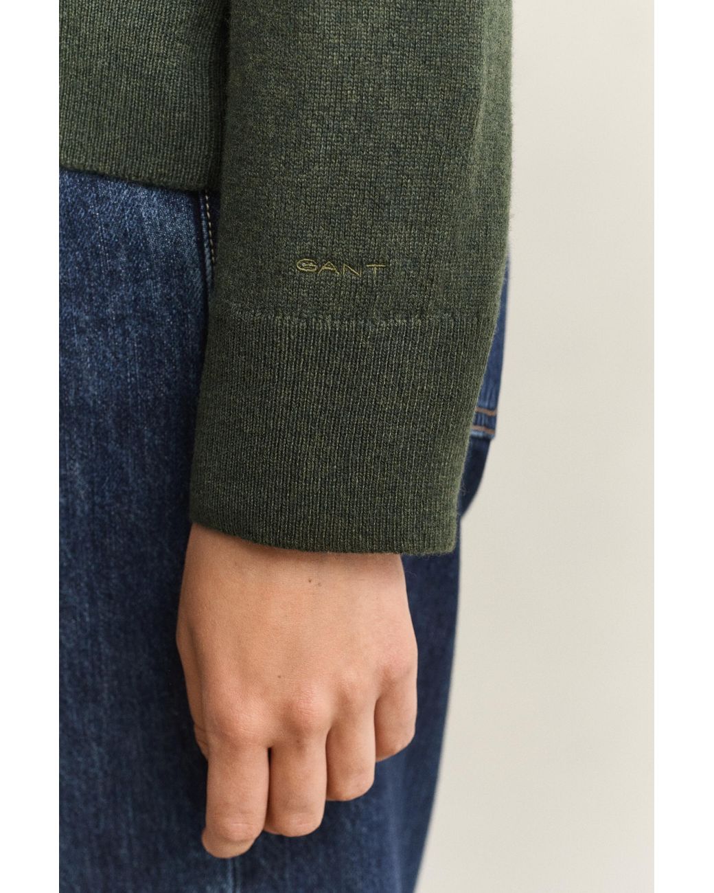 Gant Green Superfine Lambswool Cardigan
