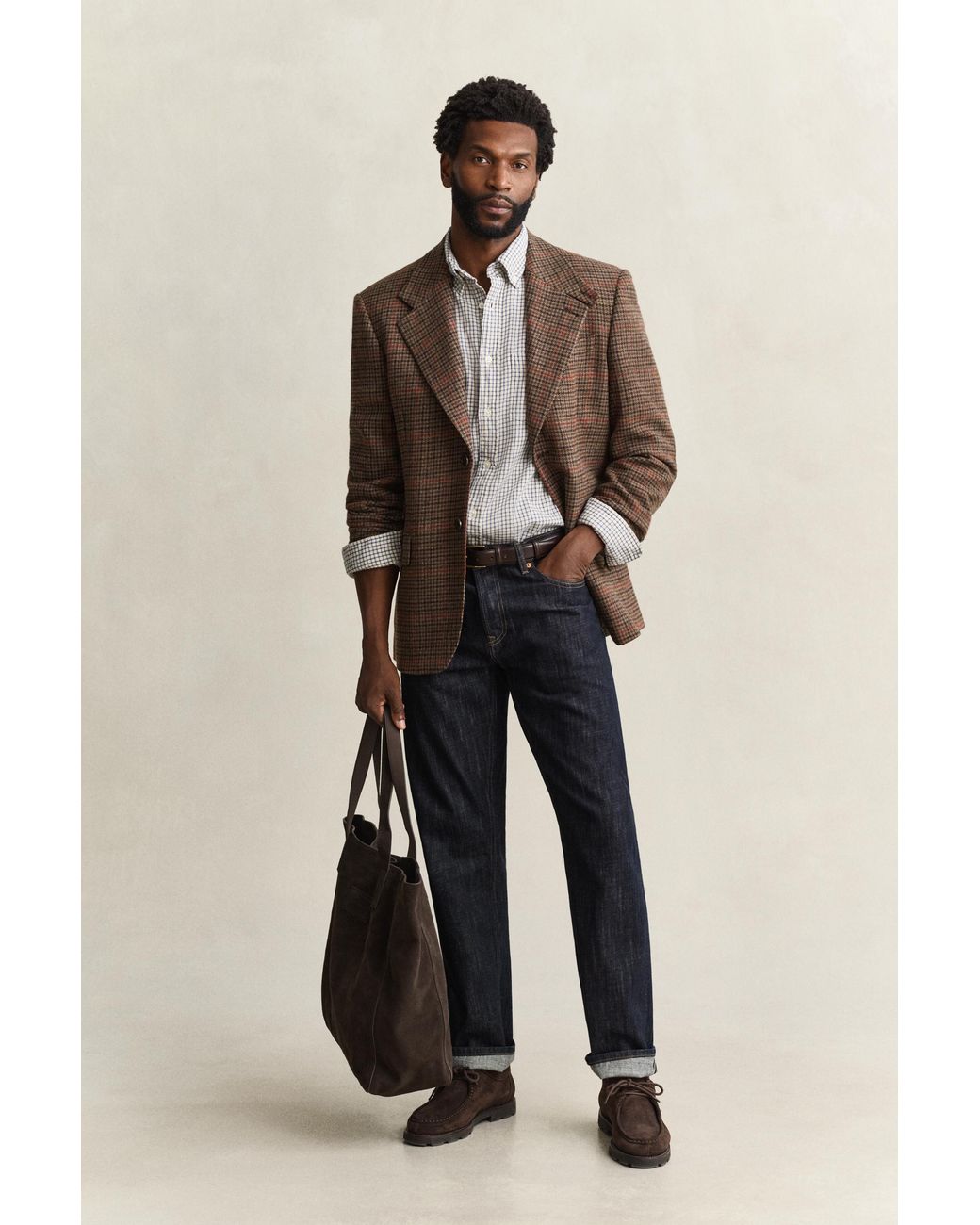 Gant Gray Checked Windblown Flannel Shirt for men