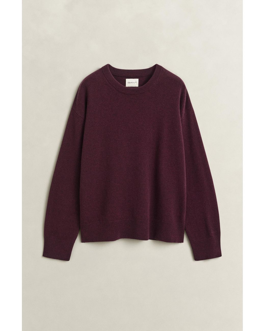 Gant Red Superfine Lambswool Crew Neck Sweater