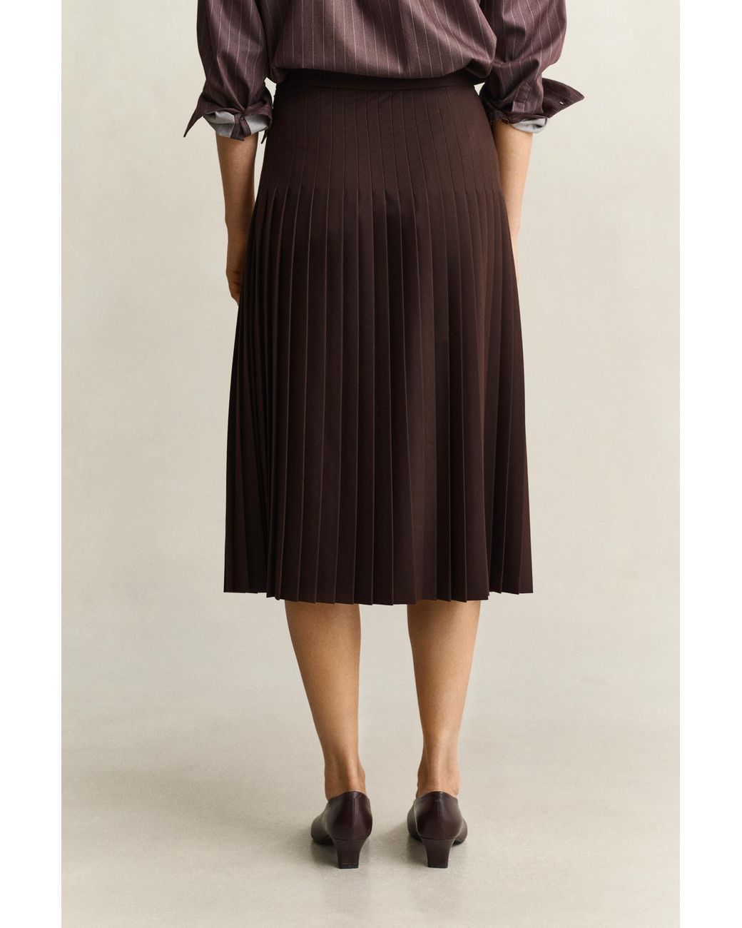 Gant Natural Pleated Midi Skirt Deep