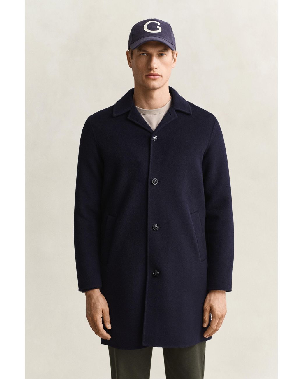 Gant Blue Handstitched Top Coat Evening for men
