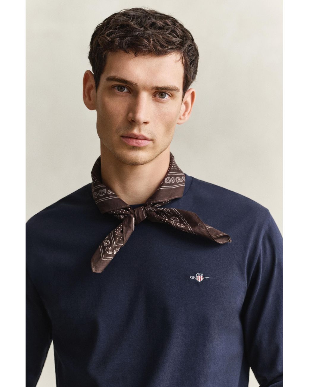 Gant Blue Shield Long Sleeve T-Shirt for men