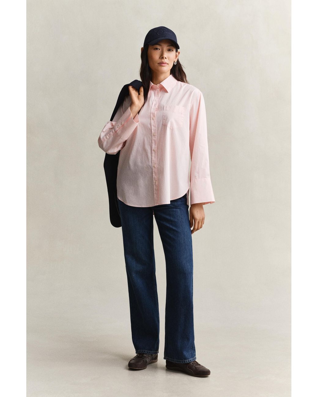 Gant Natural Wide Sleeve Classic Poplin Shirt