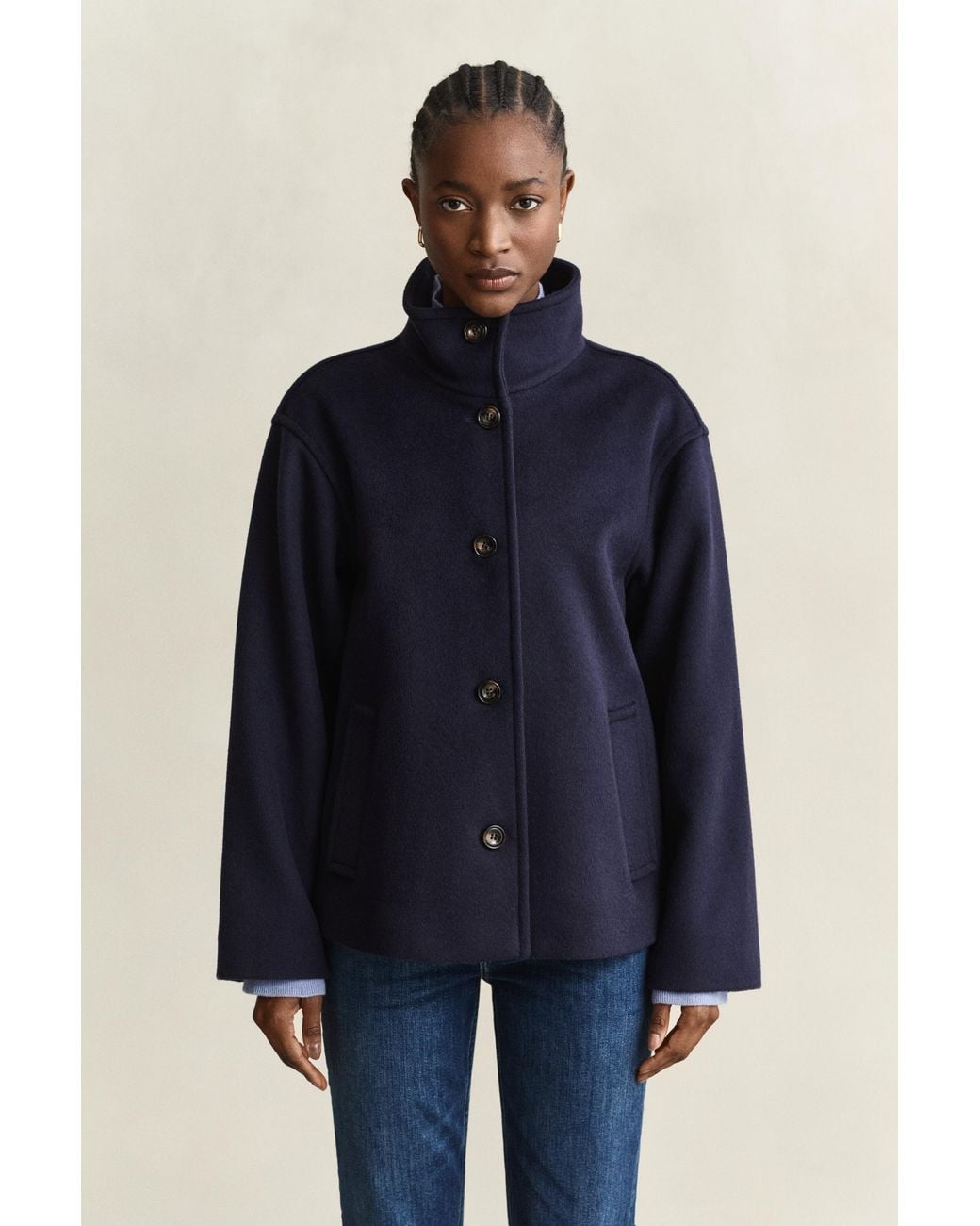 Gant Blue Wool Blend Jacket Evening