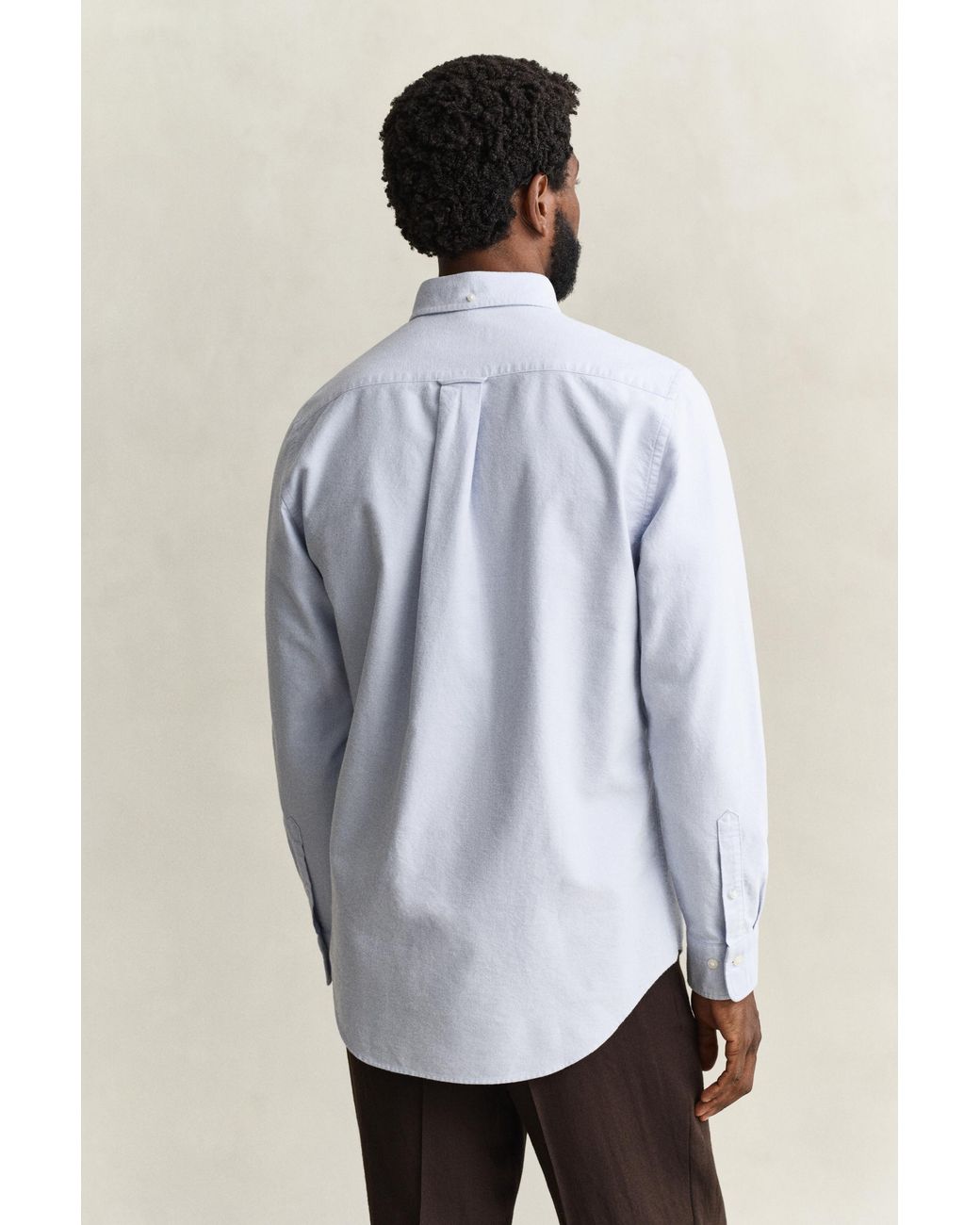 Gant White Brushed Oxford Shirt Clear Sky for men
