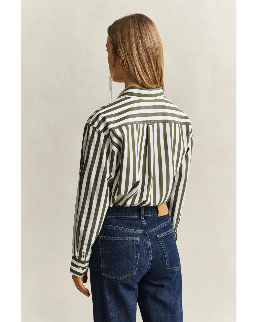 Gant Blue Relaxed Striped Poplin Shirt Country