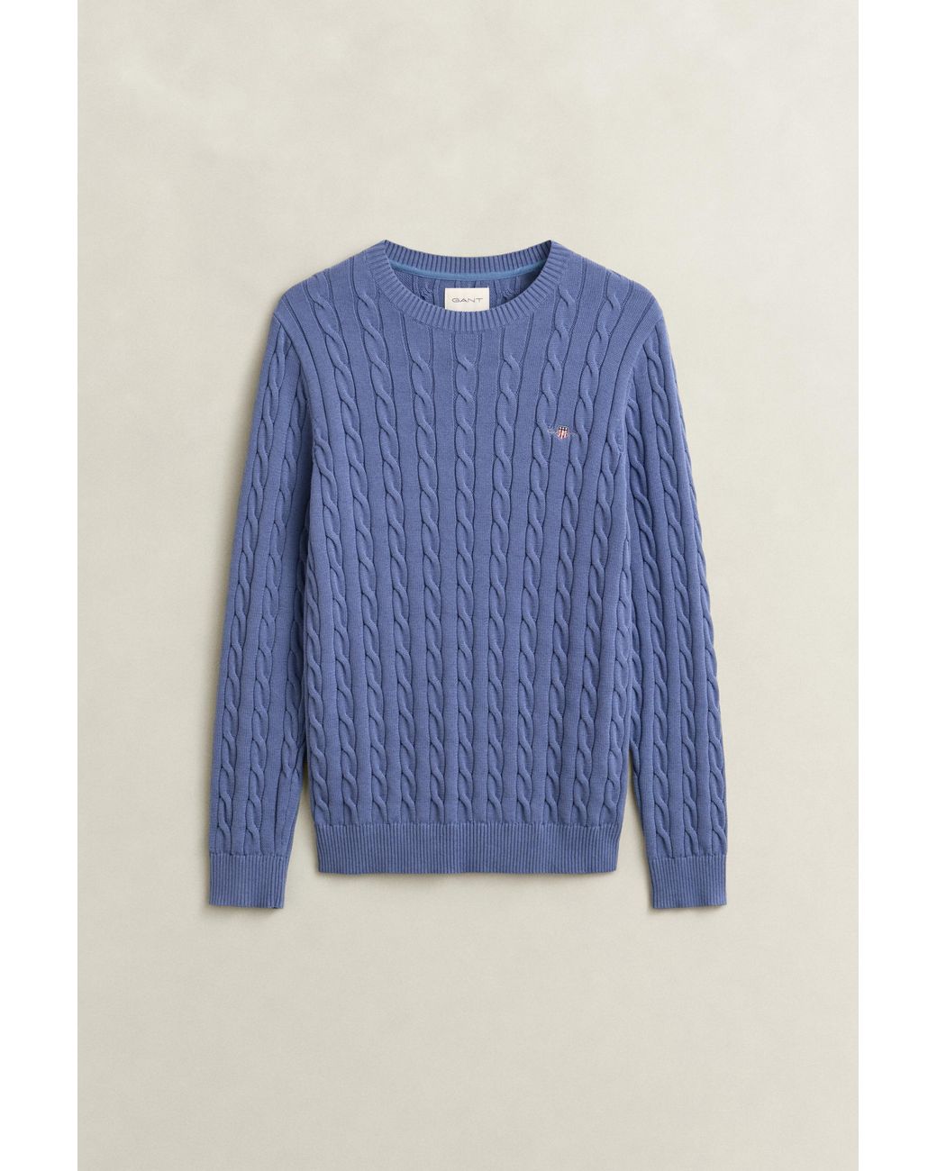 Gant Blue Classic Cable Knit Sweater for men