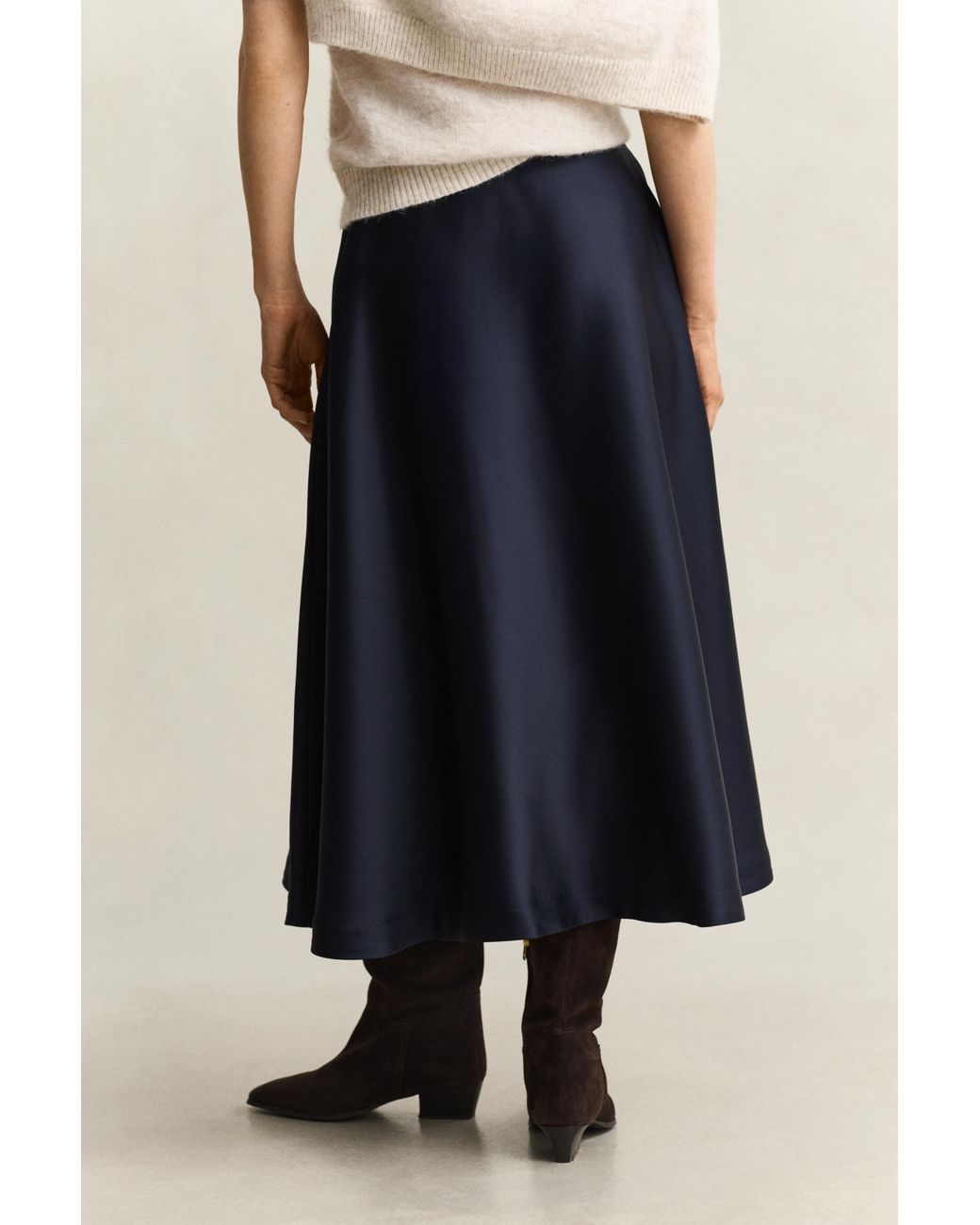Gant Blue Volume Satin Skirt Evening