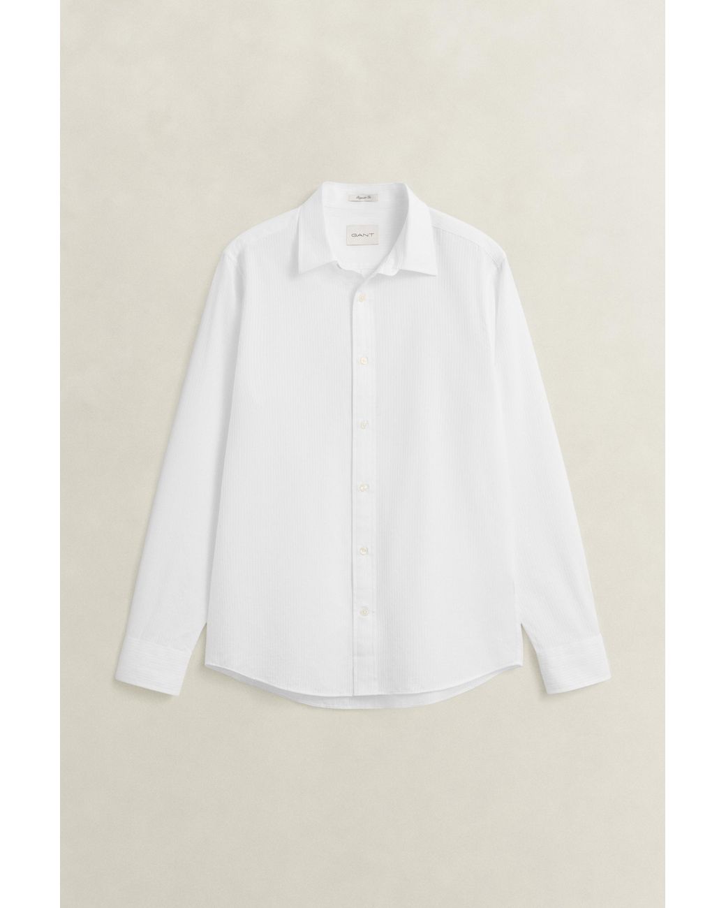 Gant White Regular Fit Dobby Striped Shirt for men