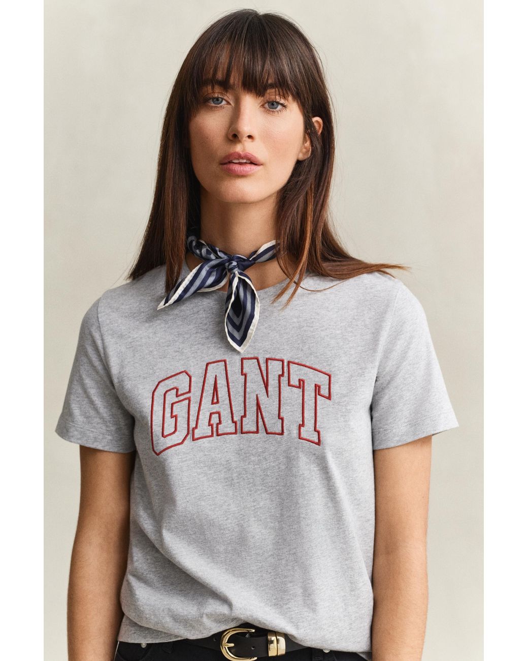 Gant Gray Graphic T-Shirt Melange