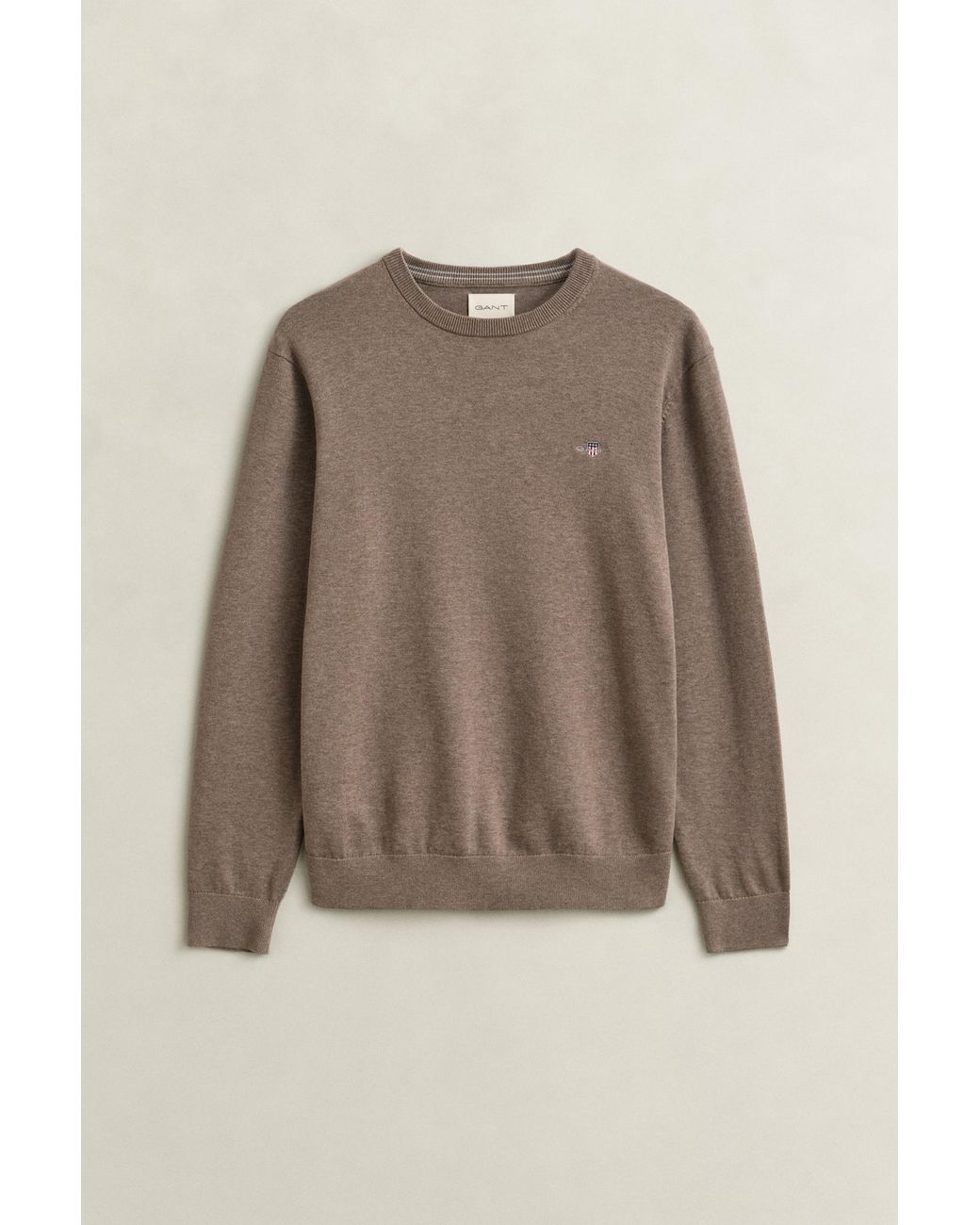 Gant Natural Cotton Crew Neck Sweater for men