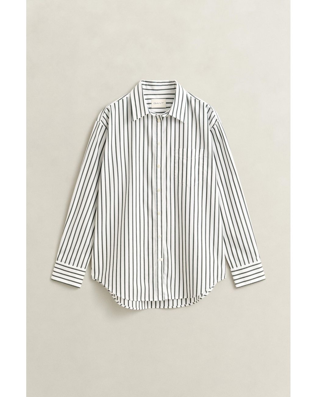 Gant Blue Relaxed Fit Striped Classic Poplin Shirt