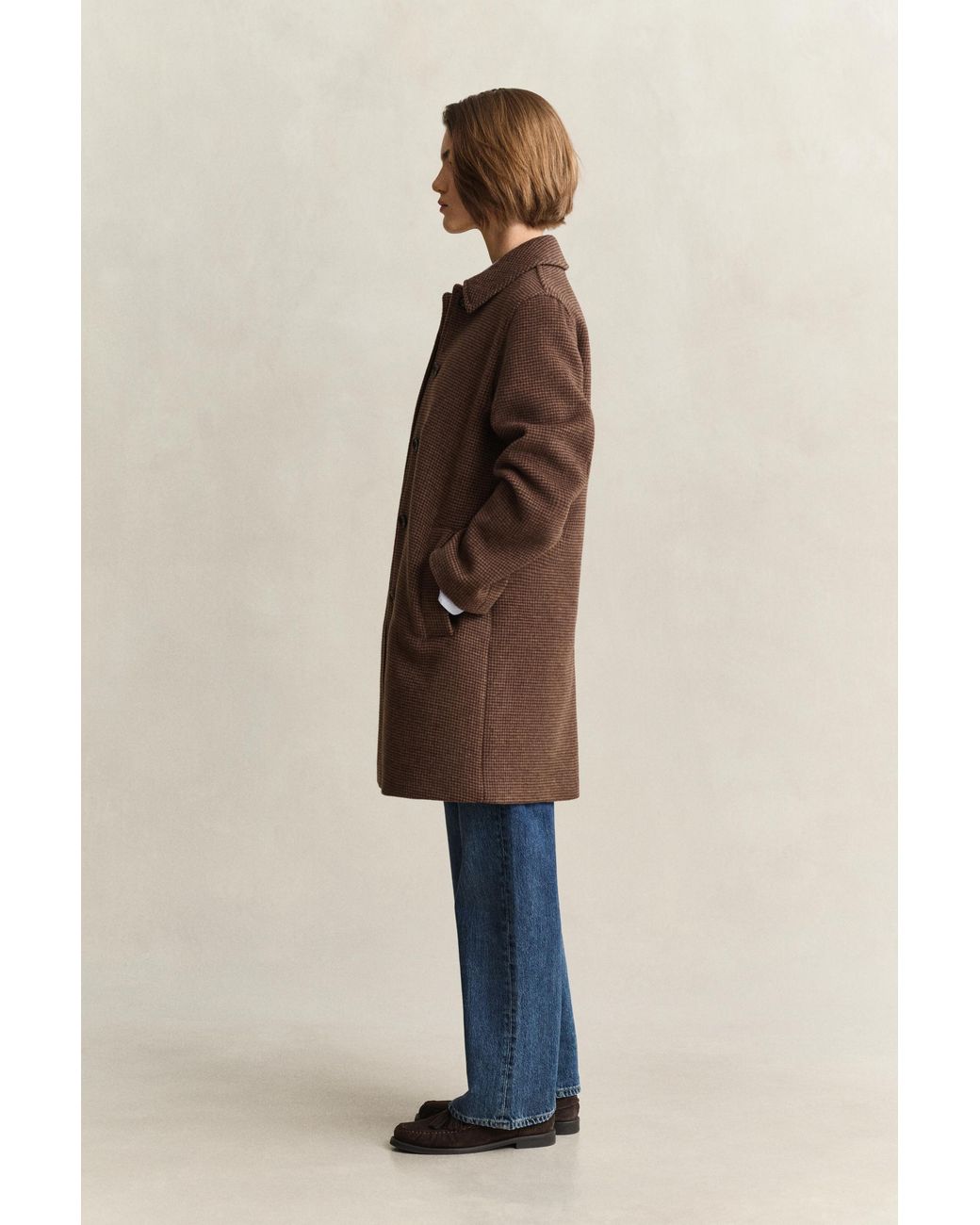 Gant Natural Wool Blend Car Coat Deep
