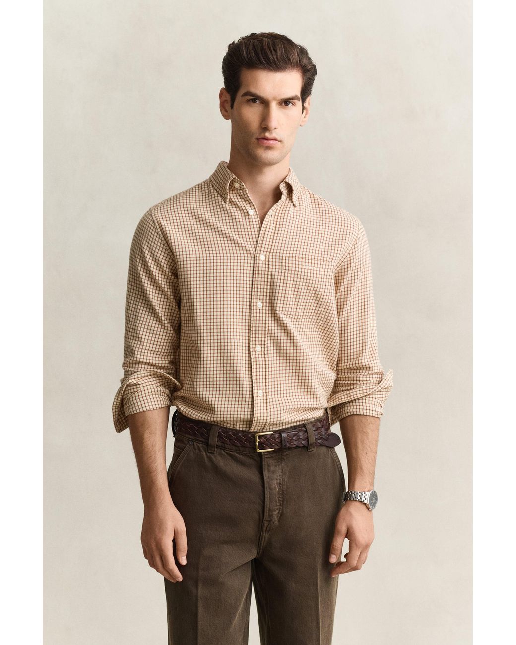 Gant Natural Checked Windblown Flannel Shirt for men
