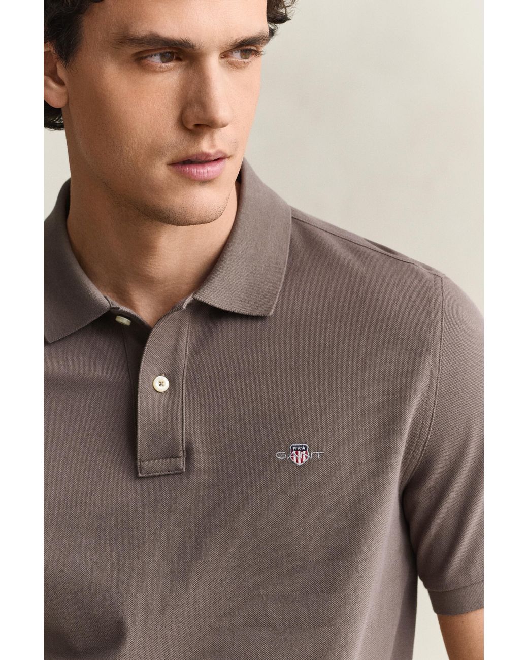 Gant Brown Classic Regular Polo Shirt for men