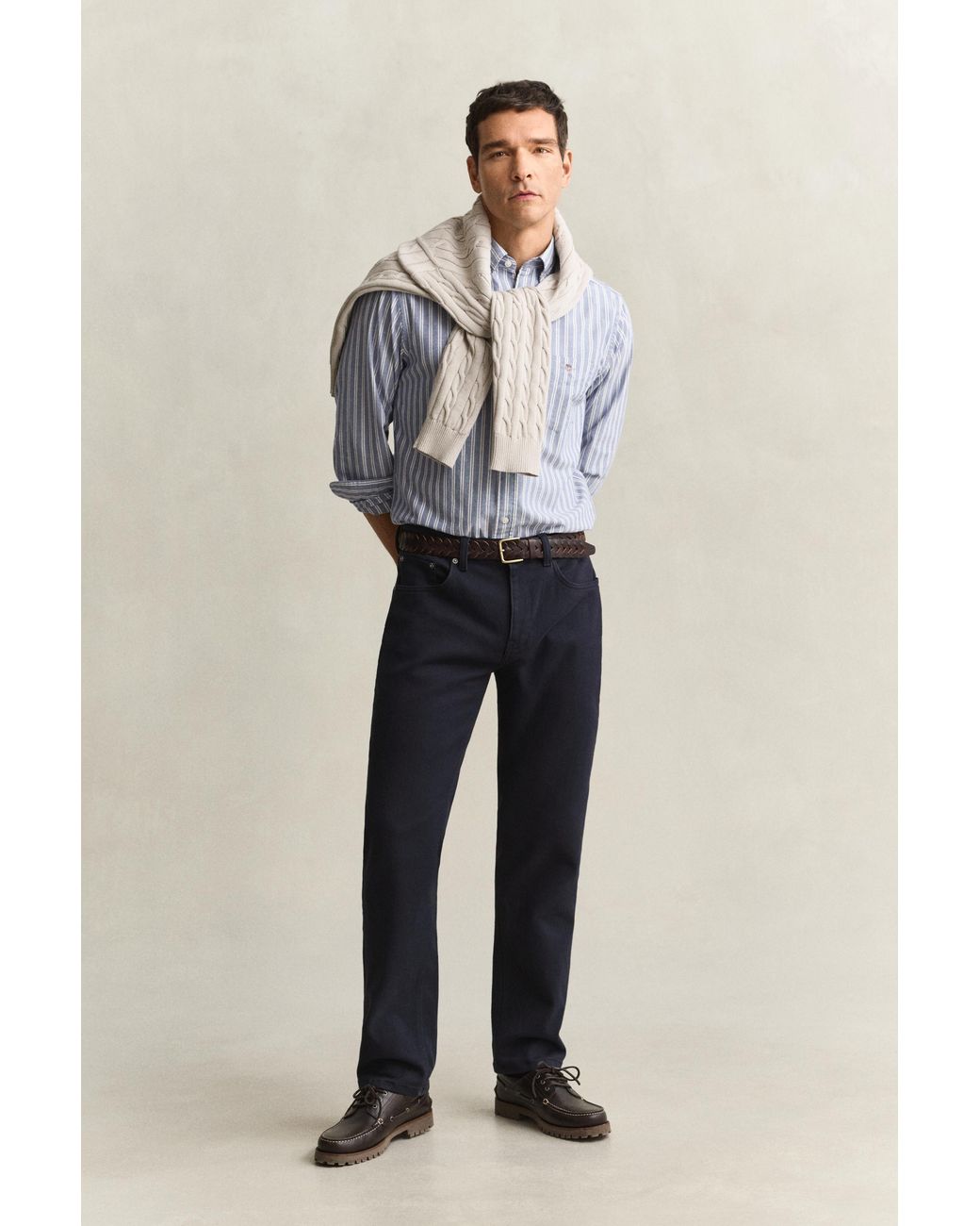 Gant Blue Regular Fit Twill Jeans Evening for men