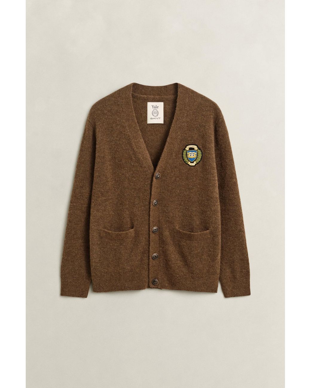 Gant Blue X Yale Brushed Wool Cardigan for men