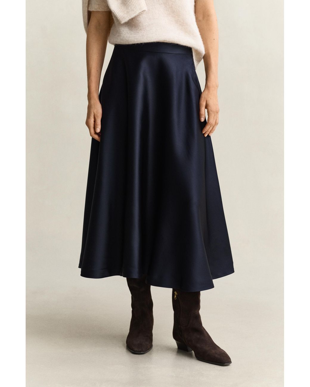 Gant Blue Volume Satin Skirt Evening