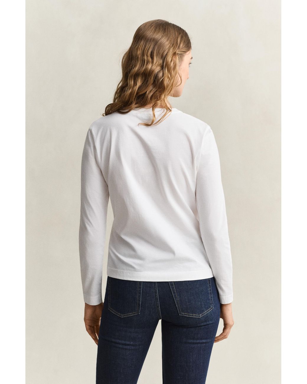 Gant White Shield Long Sleeve T-Shirt