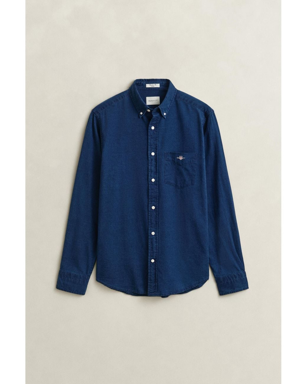 Gant Blue Oxford Shirt Dark for men