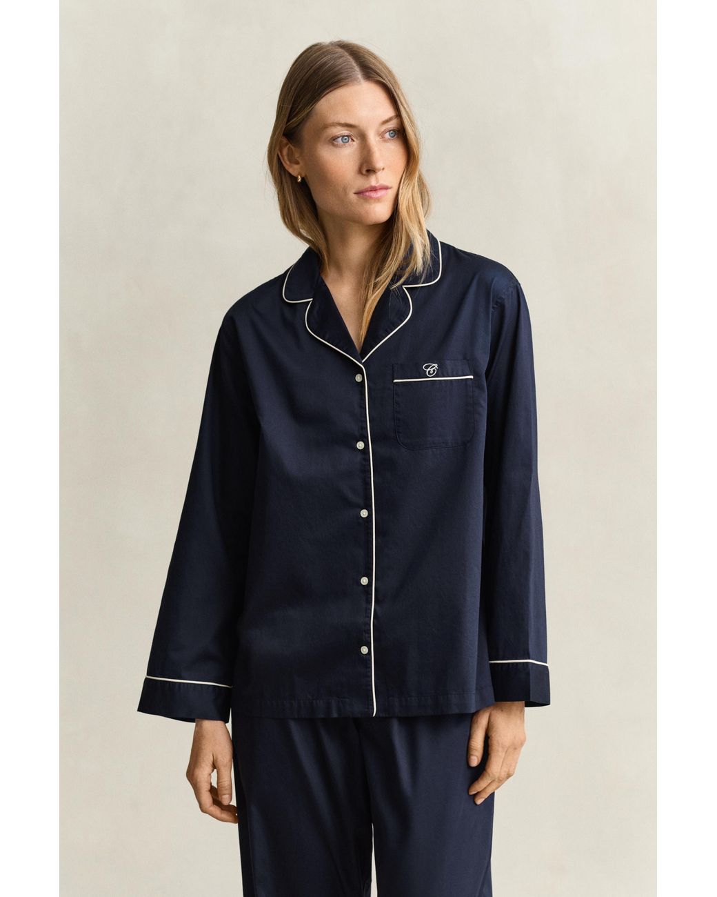Gant Blue Satin Pajama Set Evening