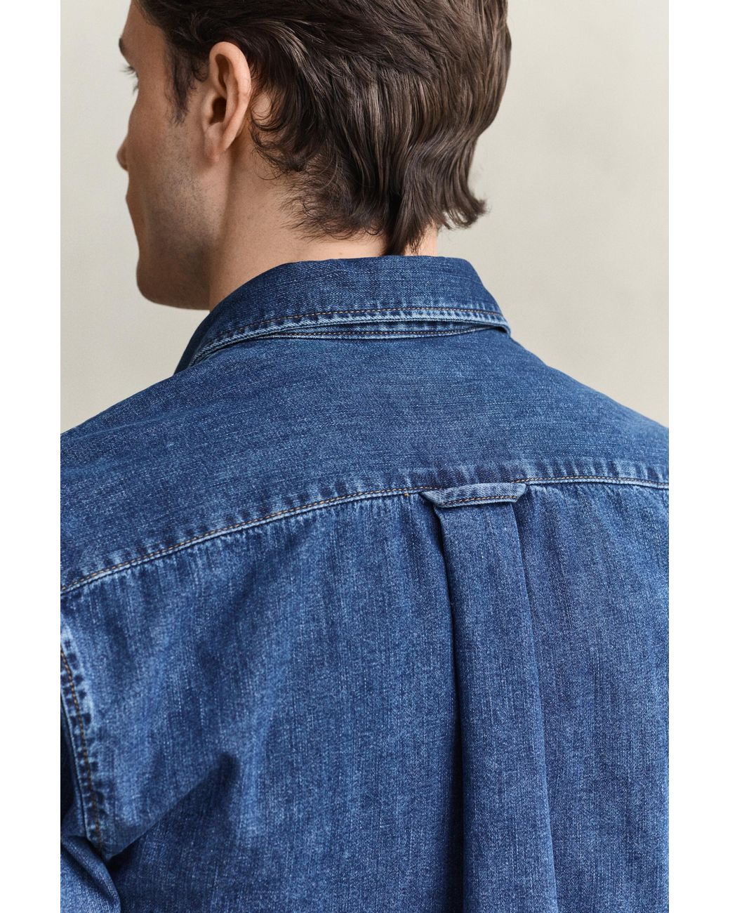 Gant Blue Denim Shirt Mid Worn In for men
