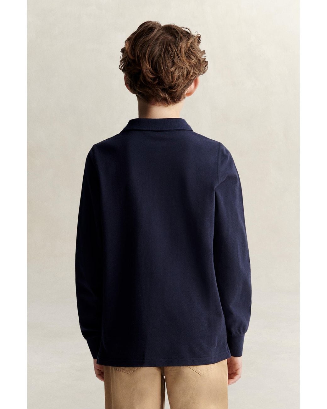 Gant Blue Teens Teen Boys Shield Long Sleeve Polo Shirt Evening for men
