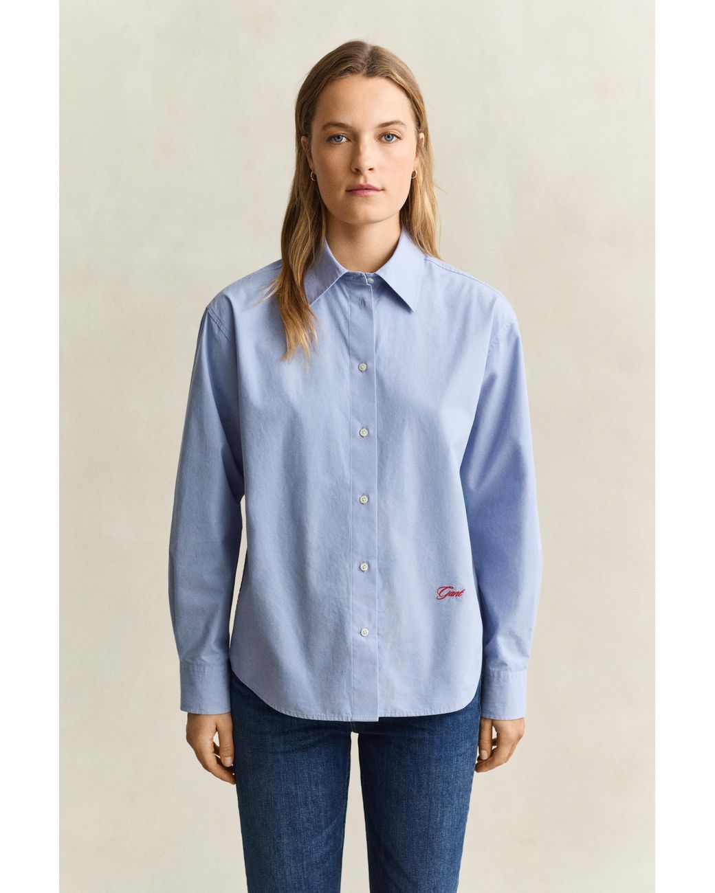 Gant Blue Relaxed Poplin Shirt