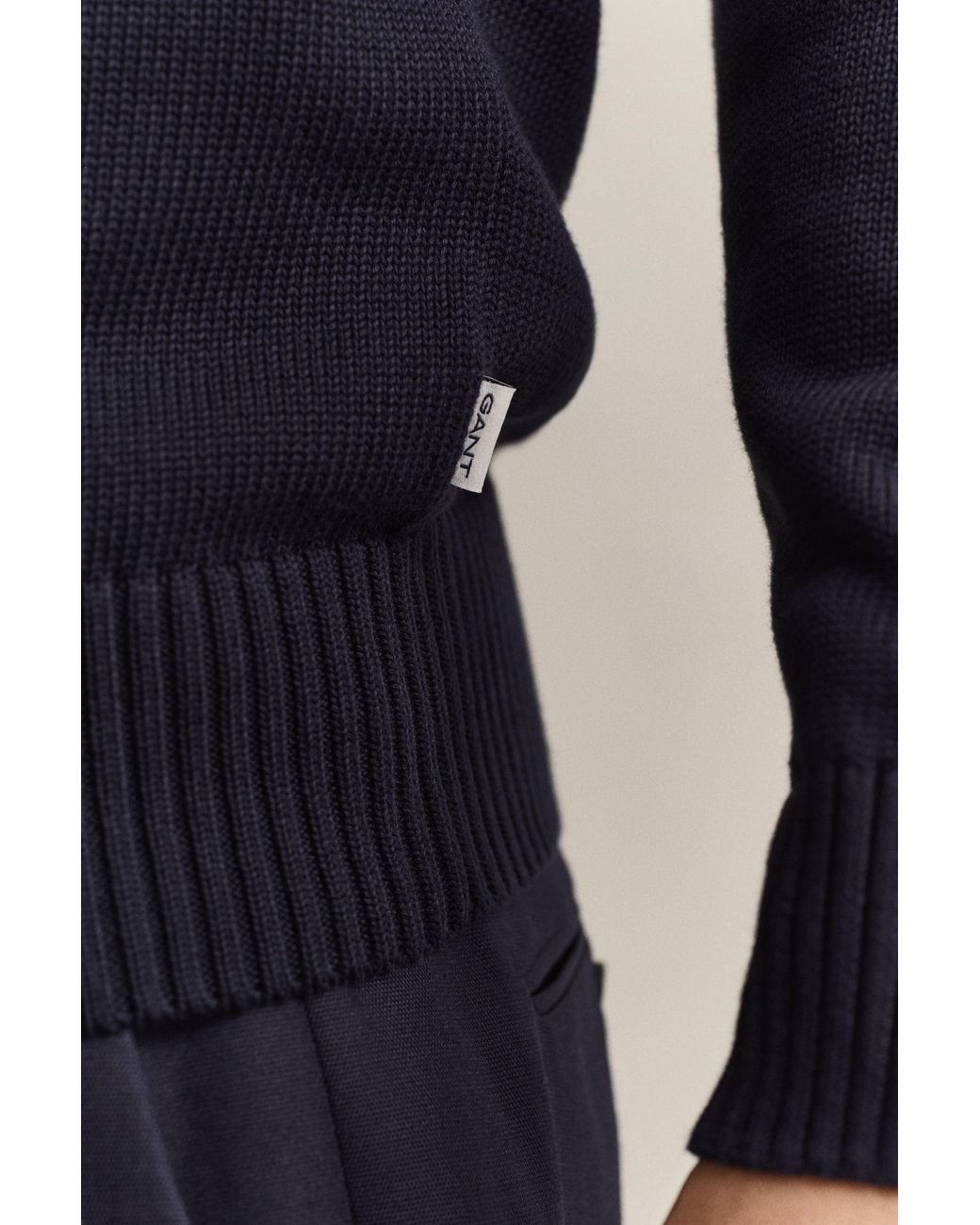 Gant Blue Supima Cotton Sweater Evening for men